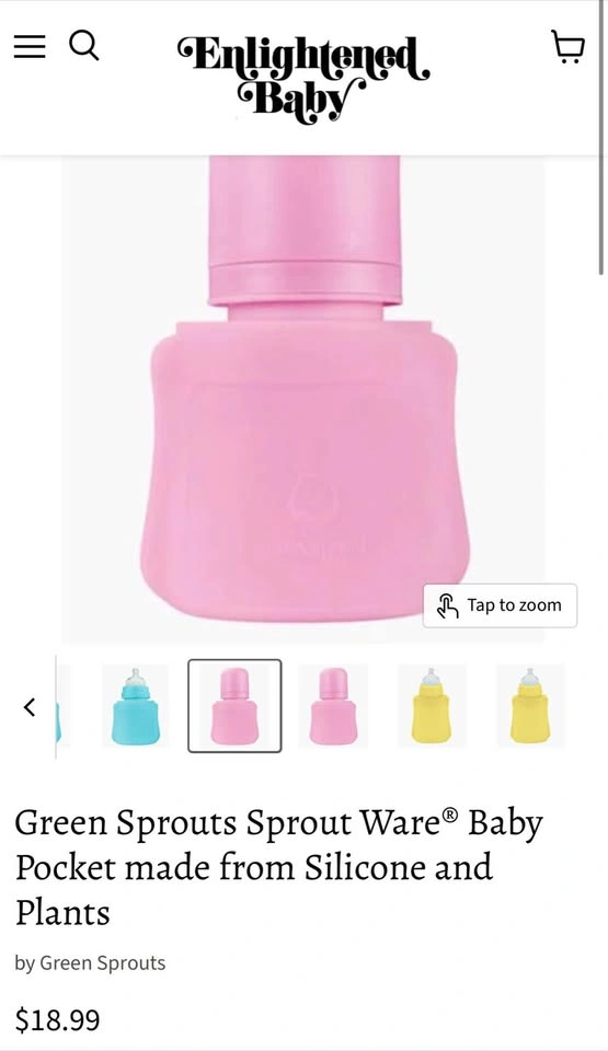 Green Sprouts 5 oz Pink Silicone Baby Food Pocket - photo 5