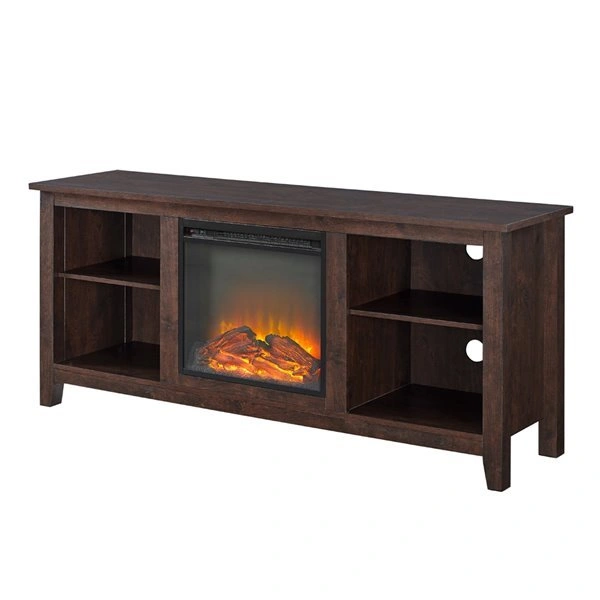 Walker Edison Farmhouse Fireplace TV Stand - 58-in - Brown - photo 5
