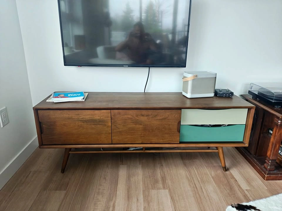 Mid Century Modern Solid Wood TV Stand