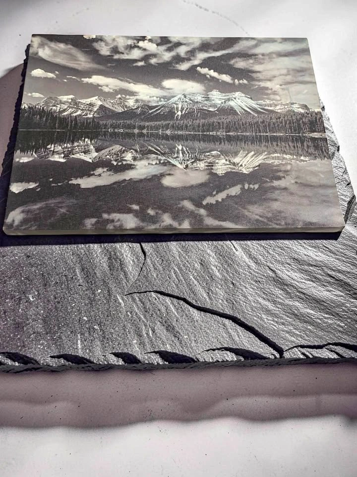 Black & White Mountain Landscape Canvas Print