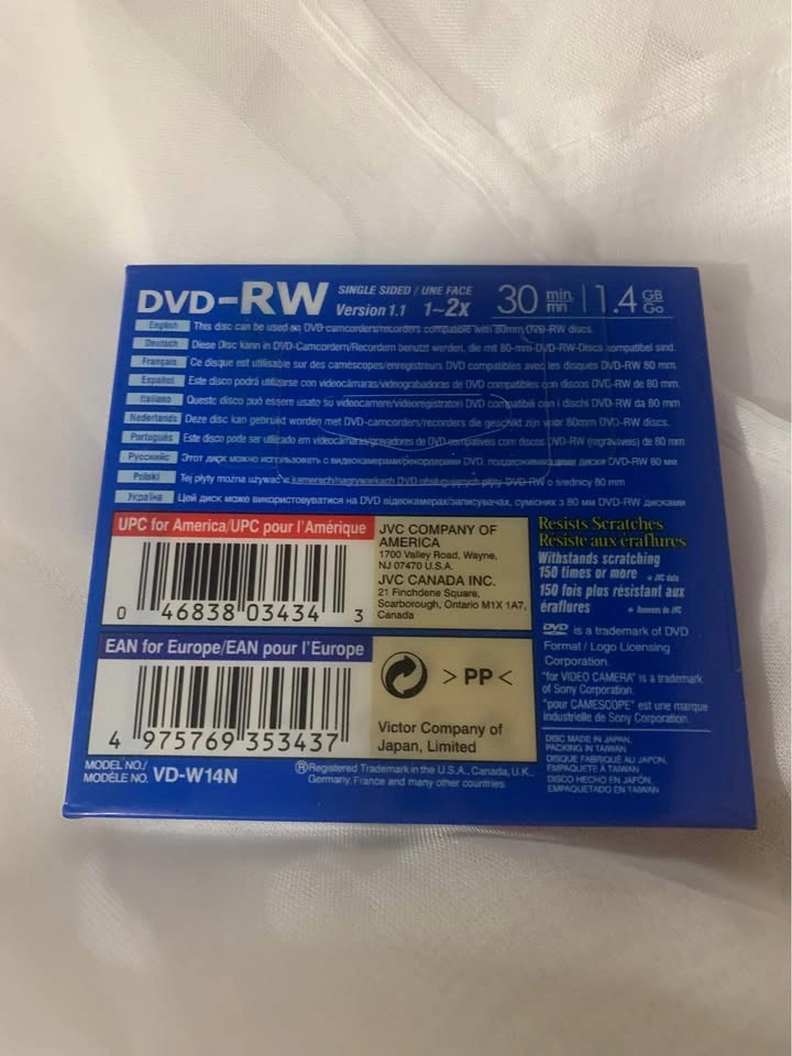 JVC 30 min DVD-RW Disc for Camcorder - photo 2