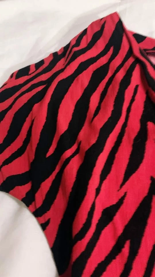 Red & Black Zebra Print Midi Dress - Size 6 - photo 4