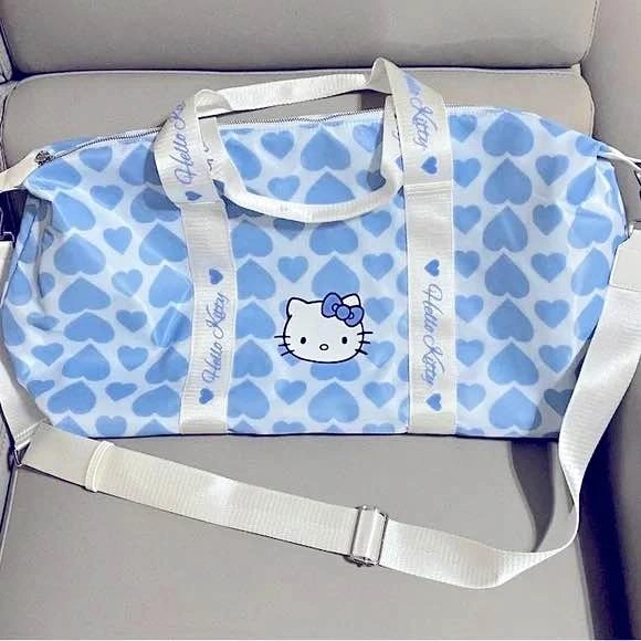 Hello Kitty blue heart duffel bag