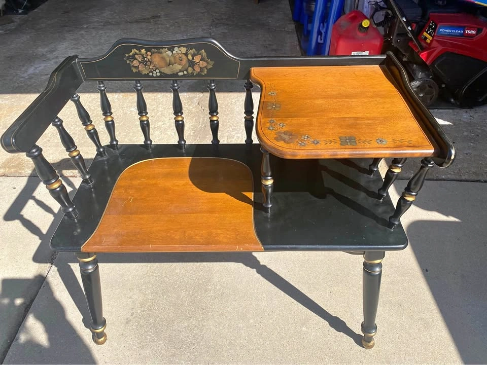 Vintage Ethan Allen Gossip Bench Telephone Table