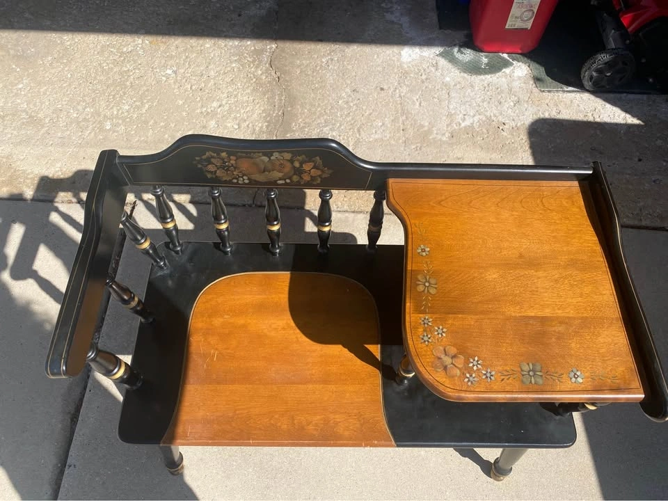 Vintage Ethan Allen Gossip Bench Telephone Table - photo 2