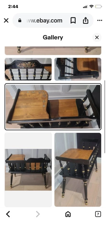 Vintage Ethan Allen Gossip Bench Telephone Table - photo 5