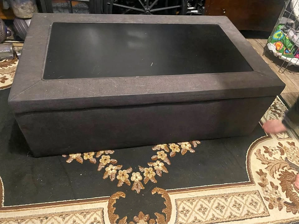 Grey Pop-up Fabric Cocktail/Coffee Table 46.5"w x 27"d x 16"h