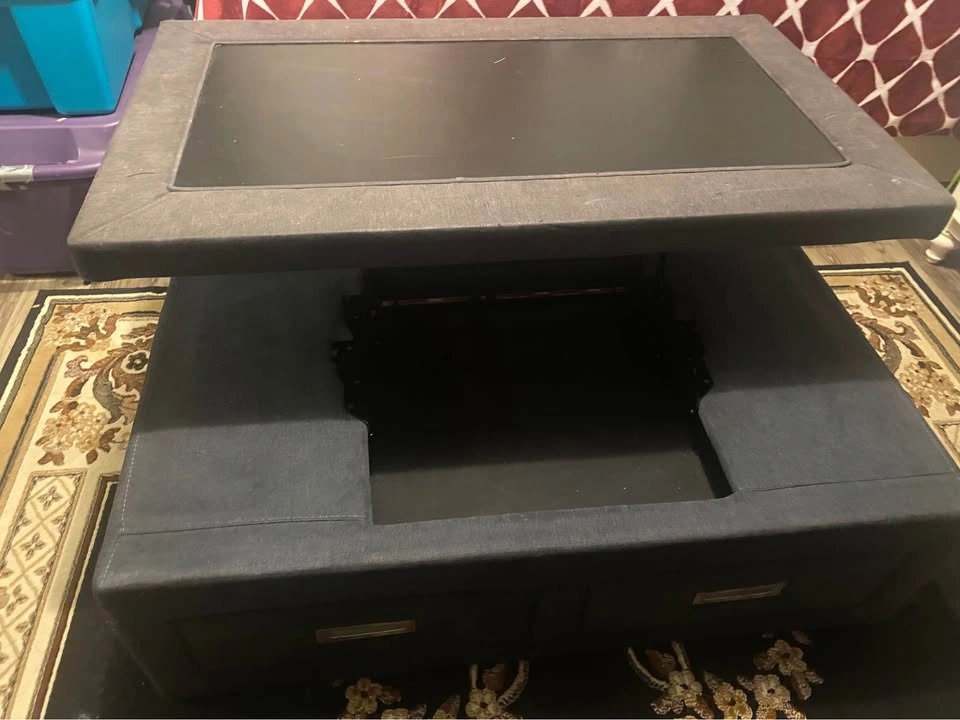 Grey Pop-up Fabric Cocktail/Coffee Table 46.5"w x 27"d x 16"h - photo 2