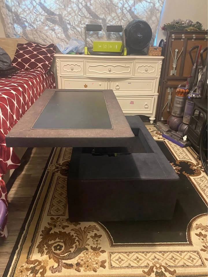 Grey Pop-up Fabric Cocktail/Coffee Table 46.5"w x 27"d x 16"h - photo 3