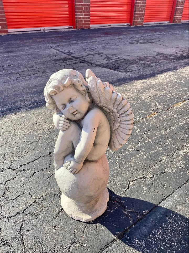 Resin Angel Cherub Sculpture 26”h x 12”w