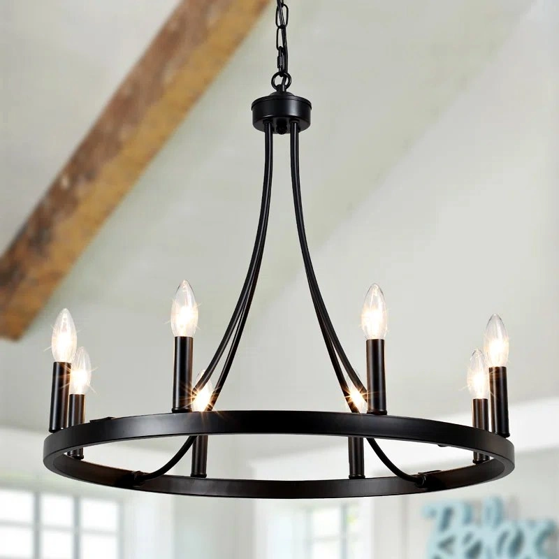 Brand New Gracie Oaks 23.62” Farmhouse Chandelier 8 Lights