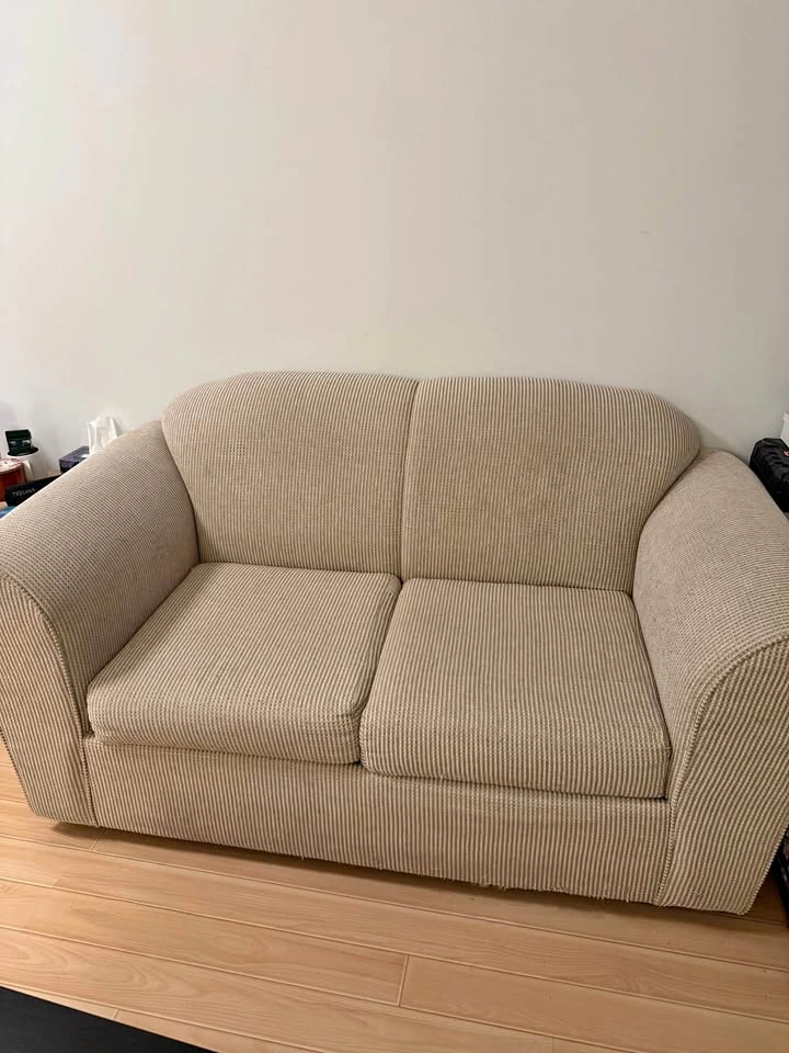 Beige Couch/Loveseat - Seats 2