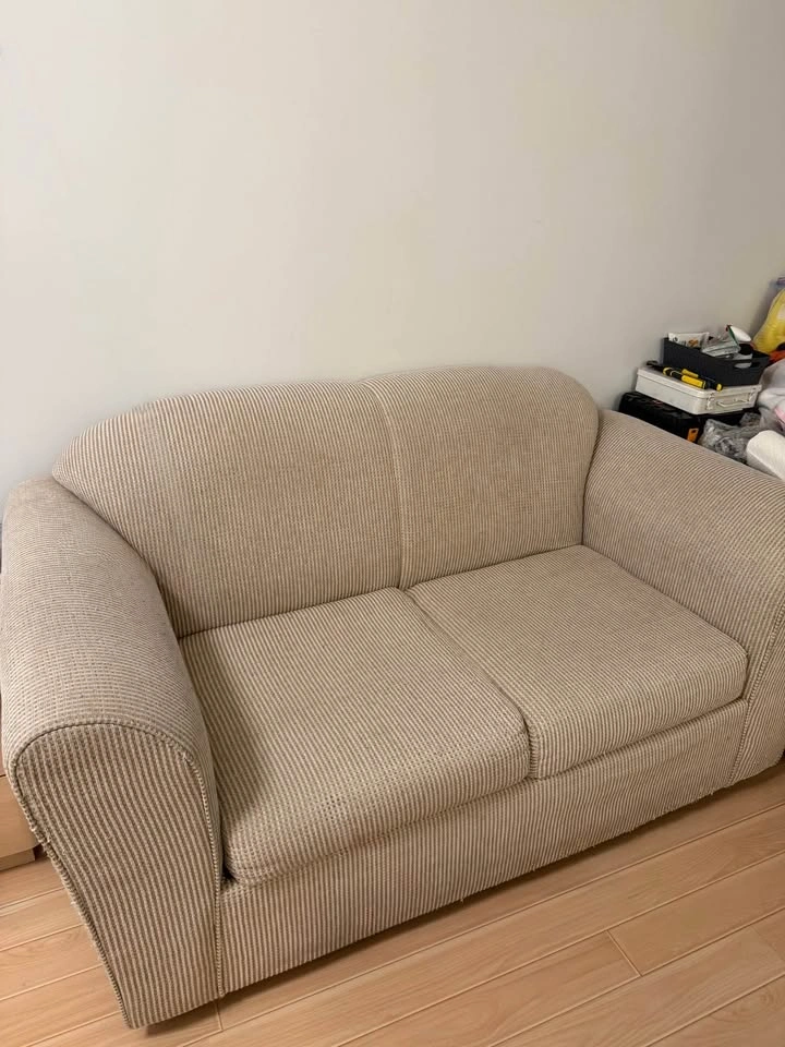 Beige Couch/Loveseat - Seats 2 - photo 2