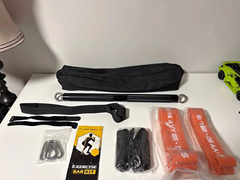 New Exercise Bar Kit w/ Heavy Resistance Bands