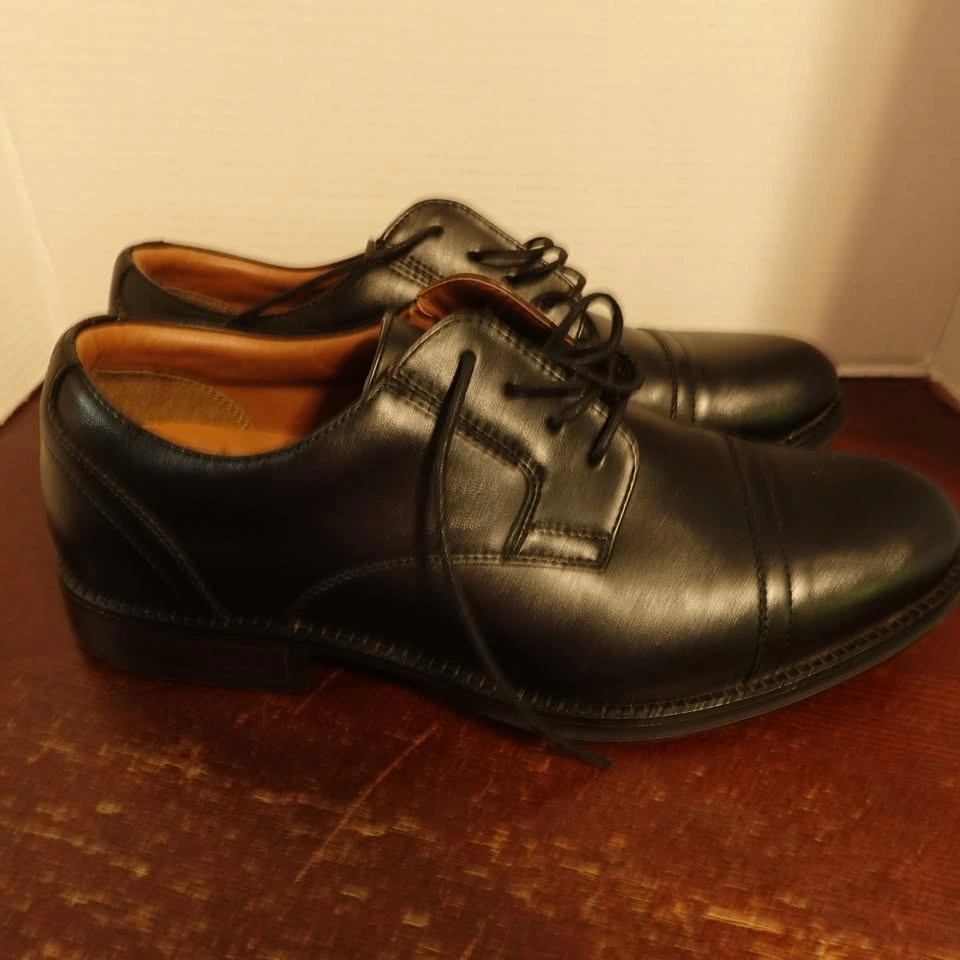 Men's Dress Shoes Black 10.5W George Never Worn - photo 3