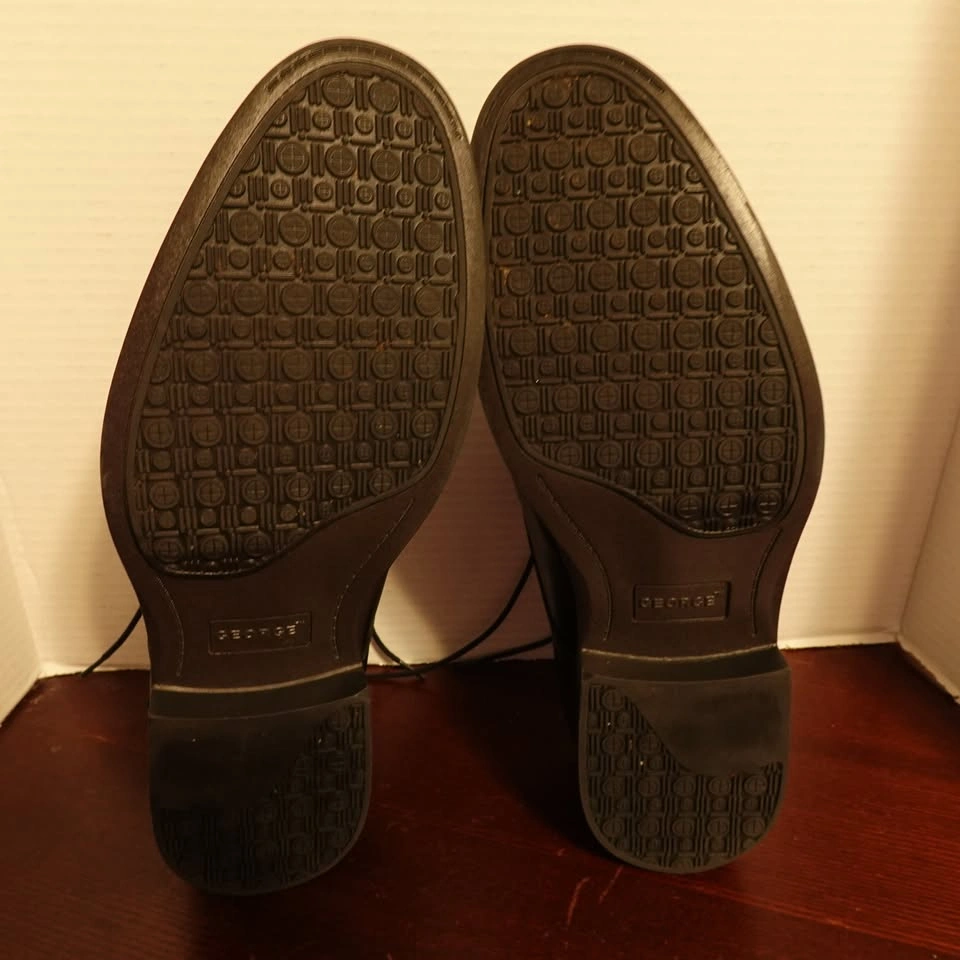 Men's Dress Shoes Black 10.5W George Never Worn - photo 5