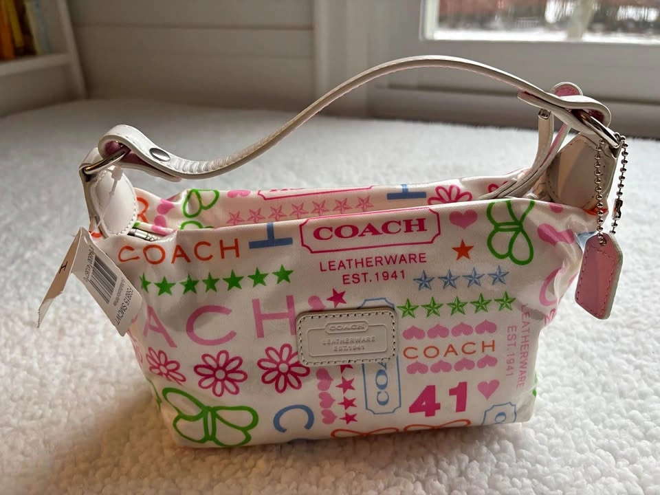 NWT Coach Vintage Y2K Multicolor Top Handle Pouch