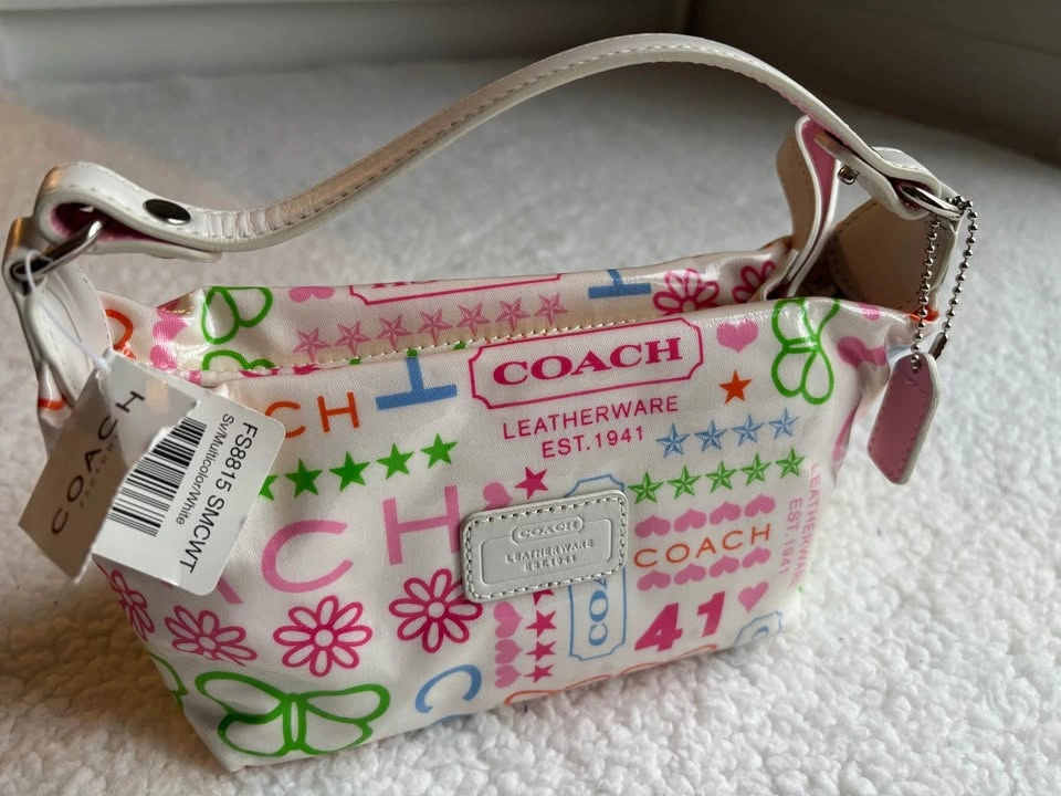 NWT Coach Vintage Y2K Multicolor Top Handle Pouch - photo 2
