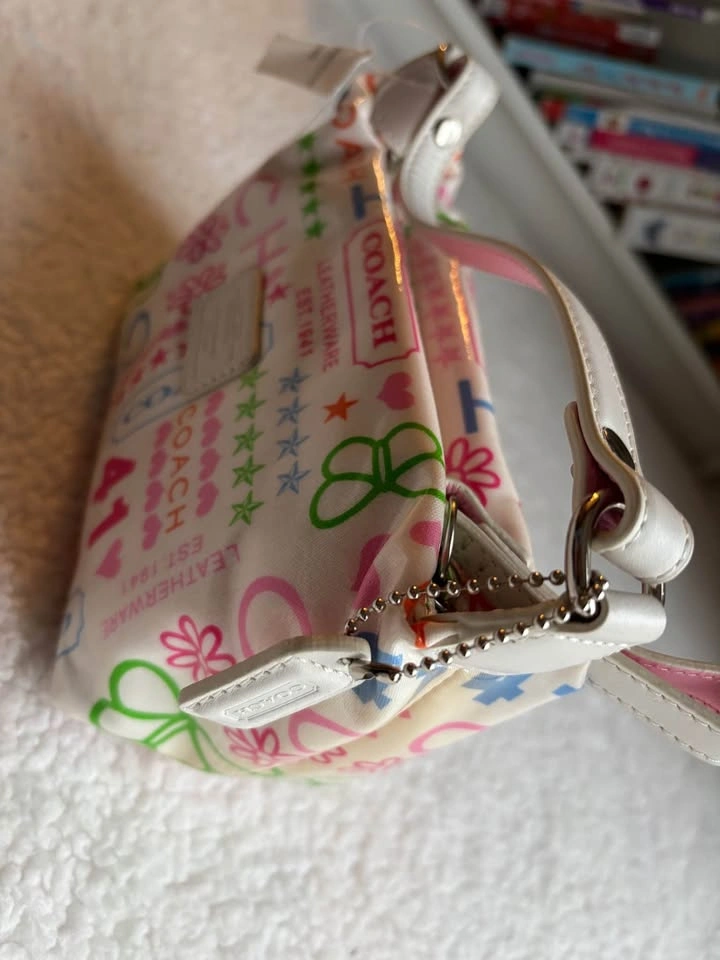 NWT Coach Vintage Y2K Multicolor Top Handle Pouch - photo 3