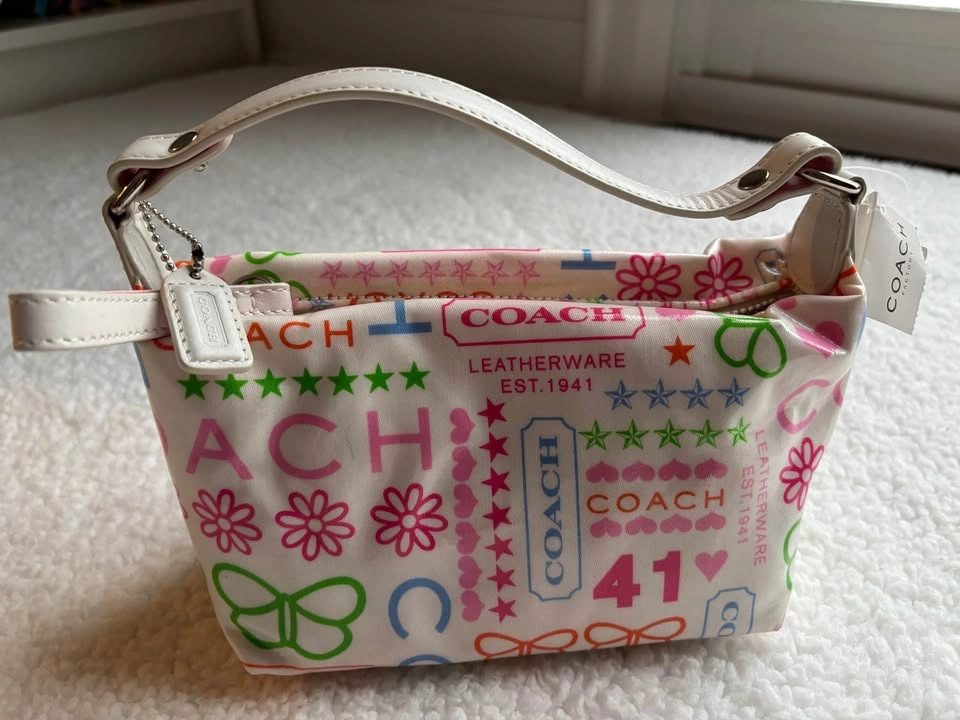 NWT Coach Vintage Y2K Multicolor Top Handle Pouch - photo 5