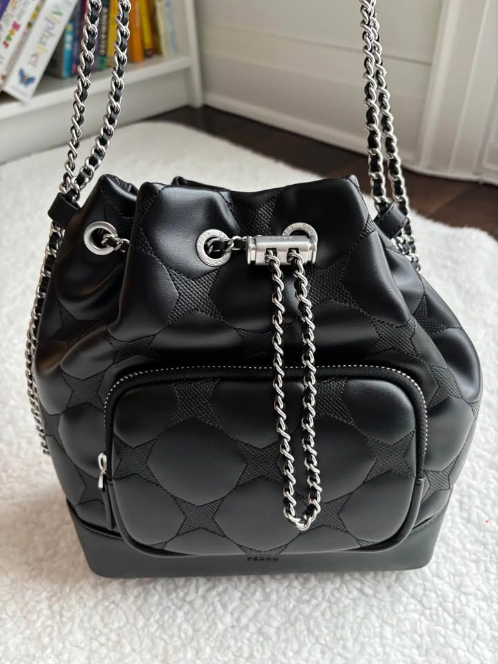 NWT PEDRO Black Quilted Maisie 2-Way Chain Bucket Bag - photo 2