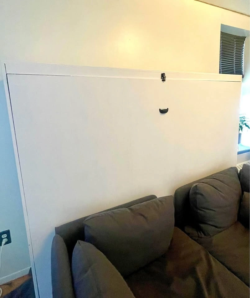 Custom Queen Size White Murphy Bed - Built to Last!