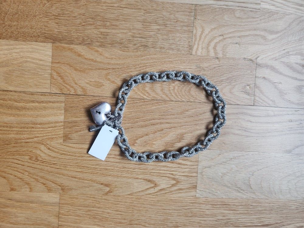 Traci Lynn Rhinestone Heart Padlock Necklace with Key Charm - photo 4