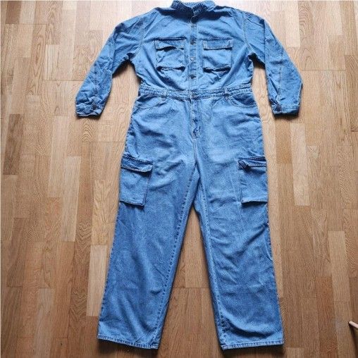 Denim Cargo Jumpsuit - photo 2