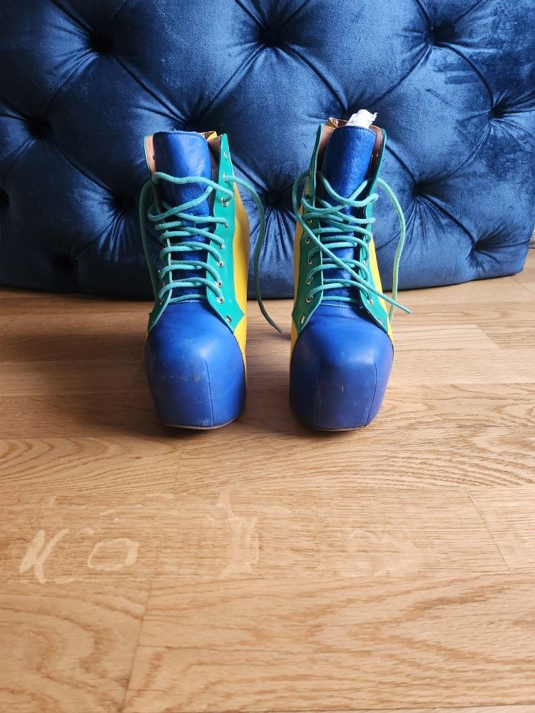 Multi Colored Platform Ankle Boots - photo 2