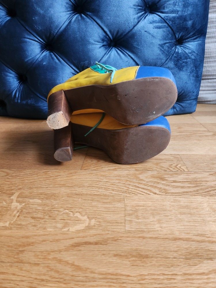 Multi Colored Platform Ankle Boots - photo 3