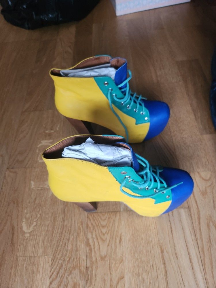 Multi Colored Platform Ankle Boots - photo 4