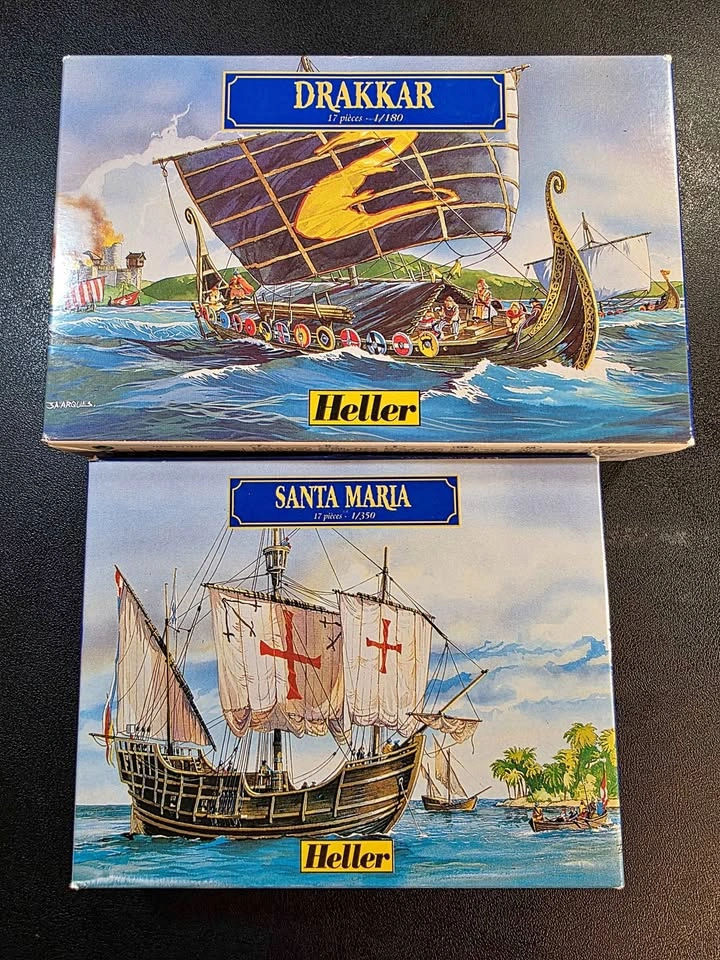 Heller Drakkar Scale 1/180 & Santa Maria Scale 1/350 New