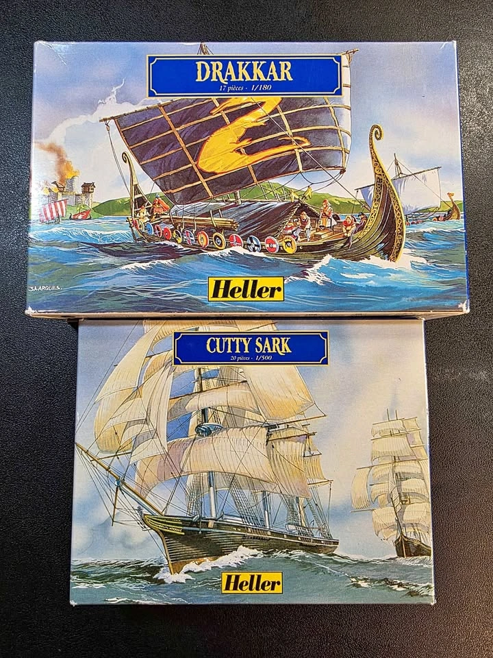 Heller Drakkar & Cutty Sark Model Ship Kits