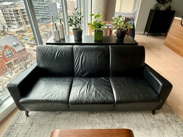 Vintage IKEA Leather Sofa
