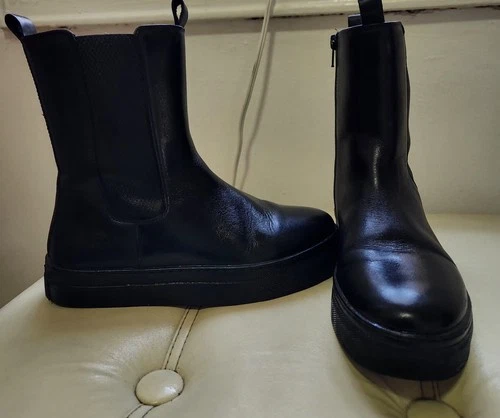 LIU JO Black Leather Platform Chelsea Ankle Boots Size 35EU / 5U - photo 4