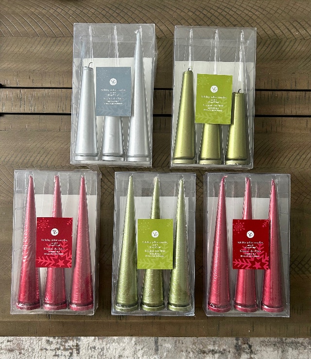 9” Tapered Pillar Candles, New+ Used, Unscented (Brampton)