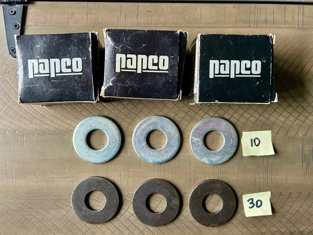 Papco Flat Steel Washers, 2.5" Diameter, Lot of 40