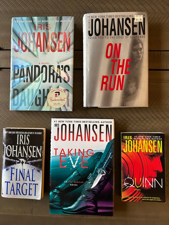 Stock Up, Books by Iris Johansen, 5 books for $10 (Brampton)