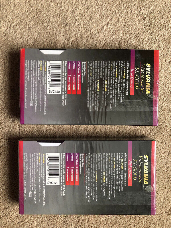 2 Sylvania SX-Gold Blank VHS Tapes (never opened) - photo 2