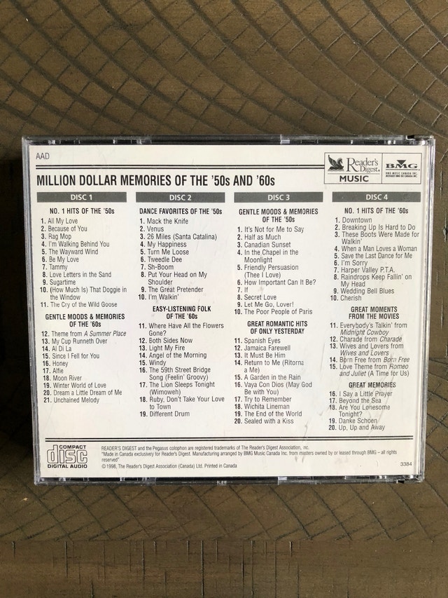 Reader's Digest 4 CD Set - 50's + 60's Music (Brampton) - photo 2