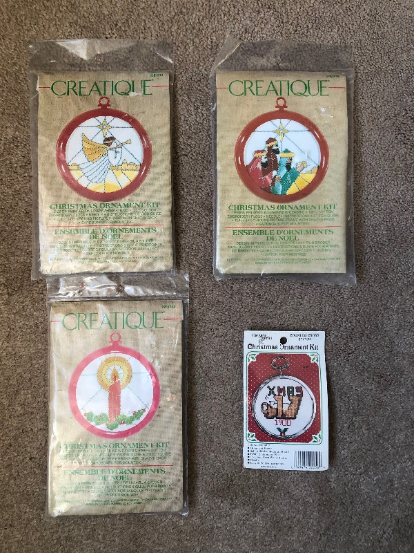 Christmas Ornament Stitchery Kits - lot of 4 (Brampton)