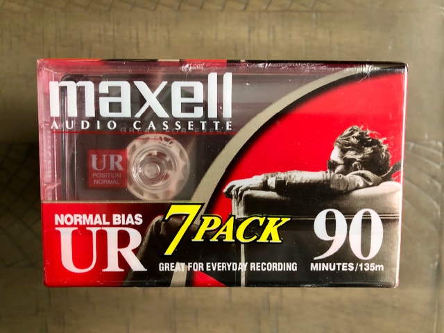 Maxwell Audio Cassettes, Unopened, Pkg of 7 (Brampton)