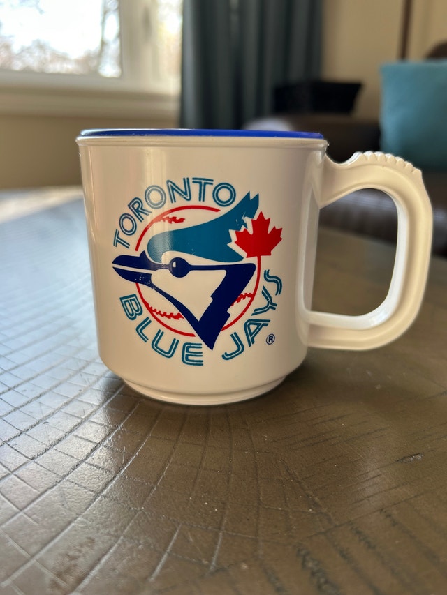 Toronto Blue Jays Plastic Coffee Mug with Lid, 1990’s (Brampton)