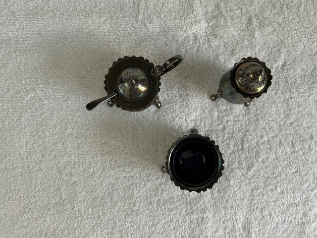 Vintage Silver Plated Salt/Pepper/Mustard Cellars (Brampton) - photo 2