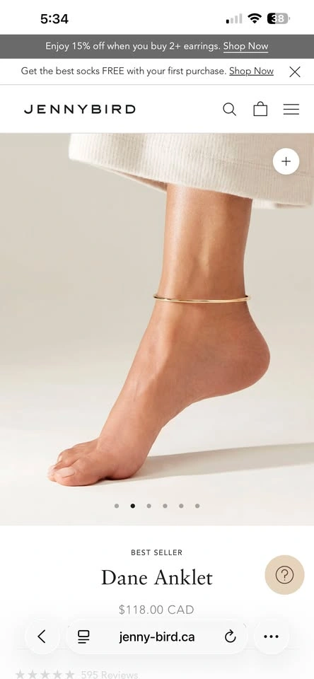 Gold anklet from Jenny Bird - photo 2
