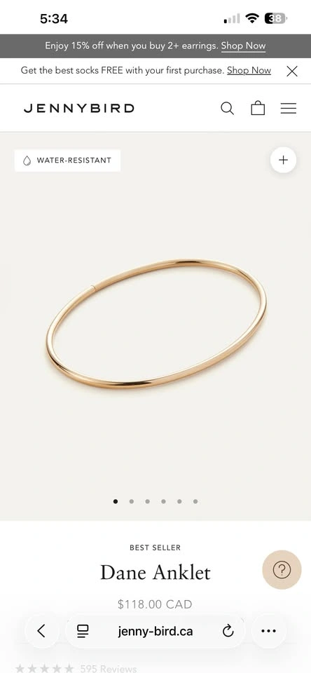 Gold anklet from Jenny Bird - photo 3