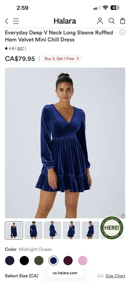 Blue velvet Halara party dress - photo 3