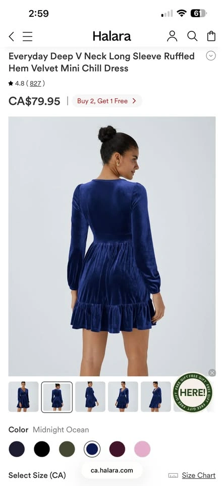 Blue velvet Halara party dress - photo 4