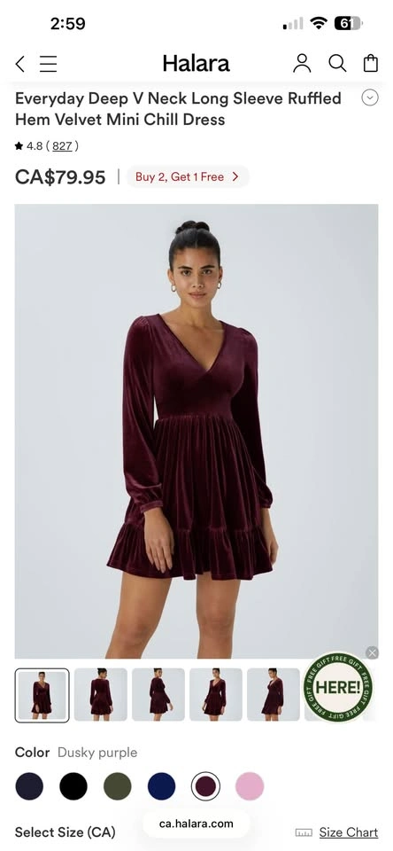 Halara Red Velvet Party Dress - photo 3