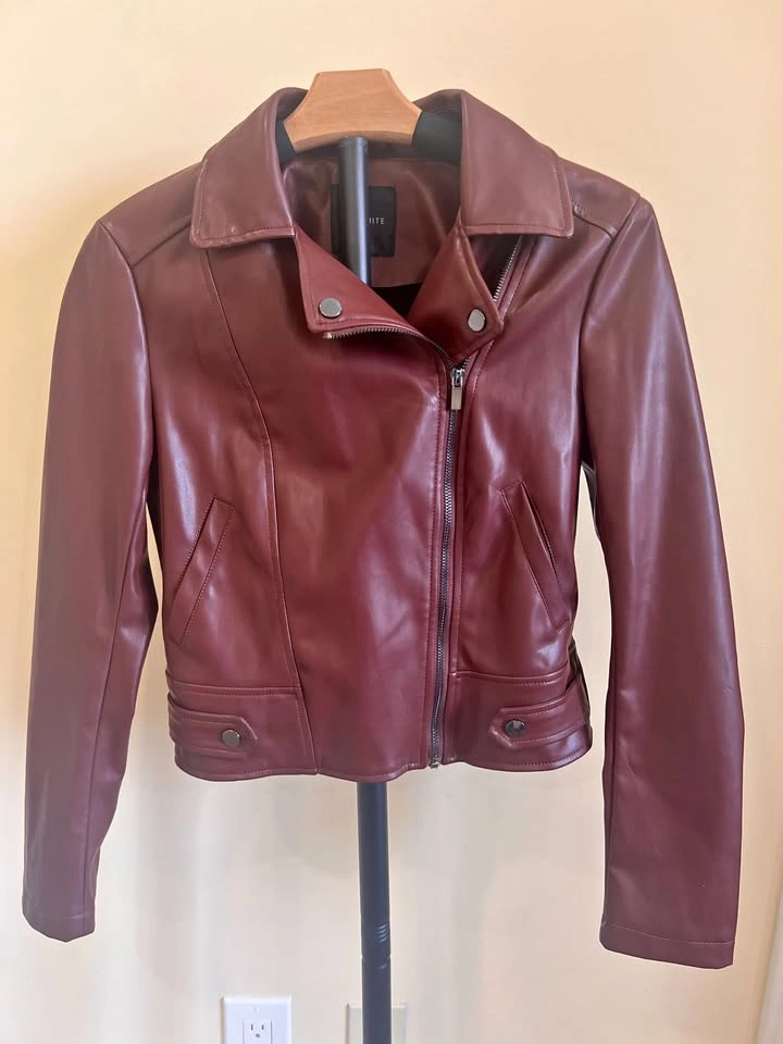 Brown Faux-Leather Dynamite Jacket